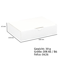 Maxibriefkarton 180x130x45 mm DIN A6/B6 - weiß MG9W