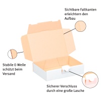 Maxibriefkarton 180x130x45 mm DIN A6/B6 - weiß MG9W