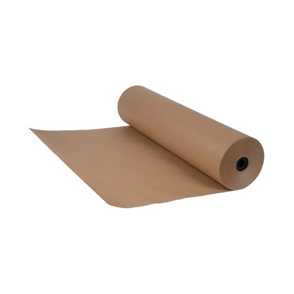 Packpapier-Rolle, Breite 750 mm, 250 lfm Gewicht 13,5 kg, 70 g /m ² Kraftpapier KP202