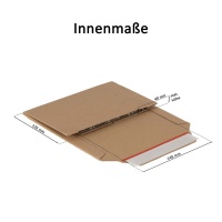 Versandverpackung 148x126x10 - 40 mm mit variabler Höhe, Selbstklebeverschluss & Aufreißfaden