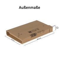 Versandverpackung 217x155x10 - 50 mm mit variabler Höhe, Selbstklebeverschluss & Aufreißfaden