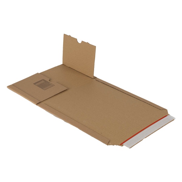 Versandverpackung 245x165x20 - 70 mm mit variabler Höhe, Selbstklebeverschluss & Aufreißfaden