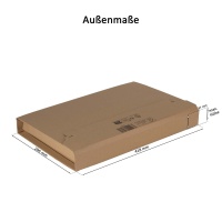 Versandverpackung 370x290x20 - 75 mm mit variabler Höhe, Selbstklebeverschluss & Aufreißfaden